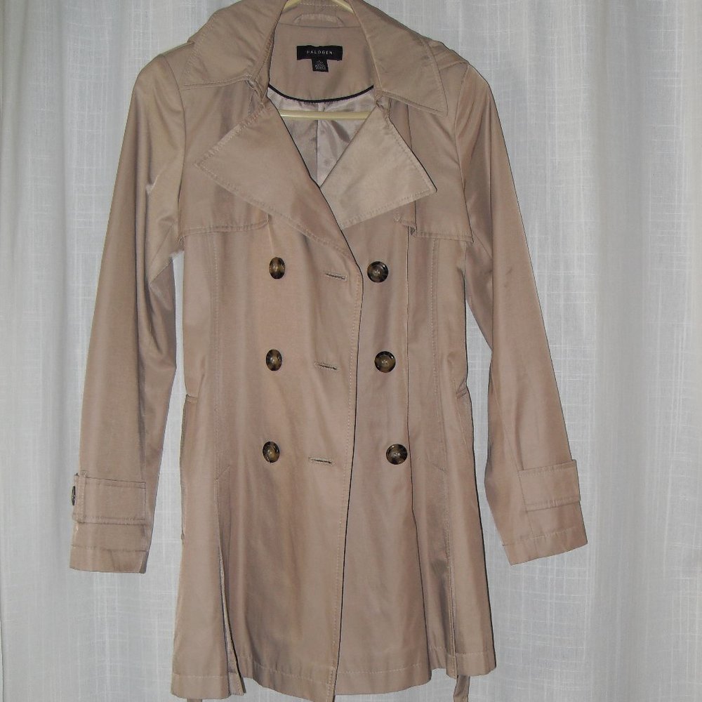 Halogen Tan Double Breasted Spring Trench Coat PS
